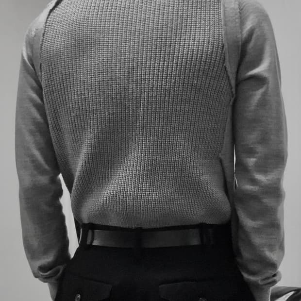 꼼데가르송 옴므플러스 가디건 도킹 니트베스트