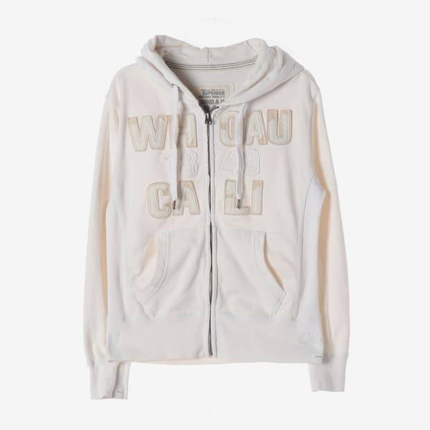 후아유 캘리포니아 아플리케 로고 후드집업 L