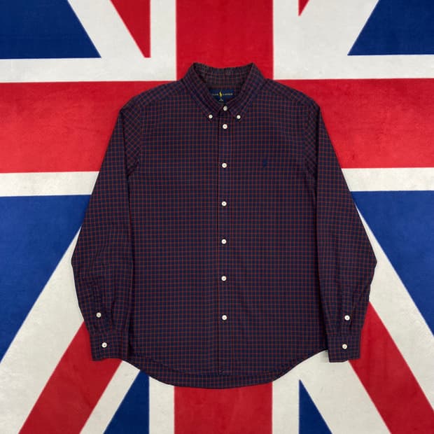  폴로 체크셔츠 실측 M 