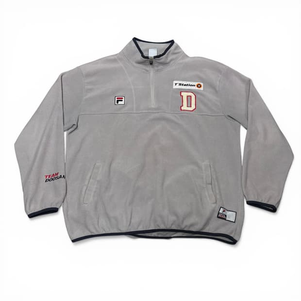 115 휠라 두산베어스 후리스 반집업 플리스