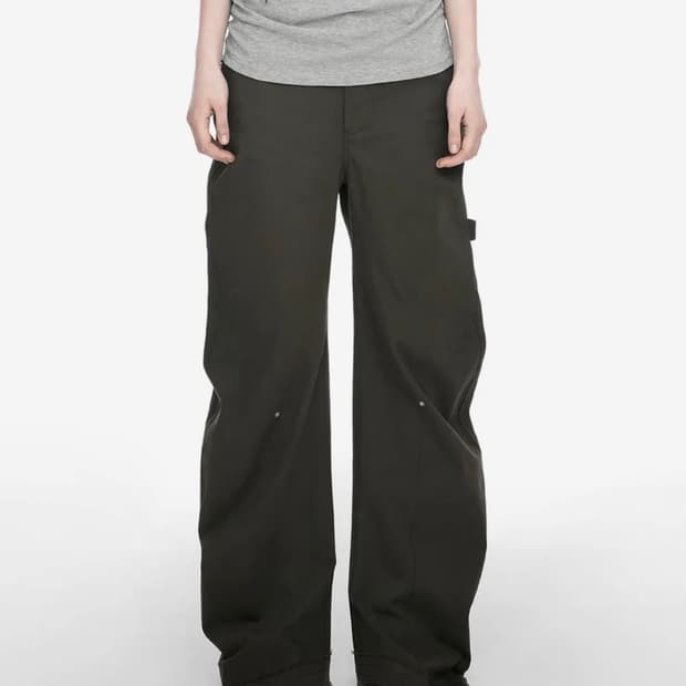 나체 Rawcut curved pants (KHAKI) 2 size