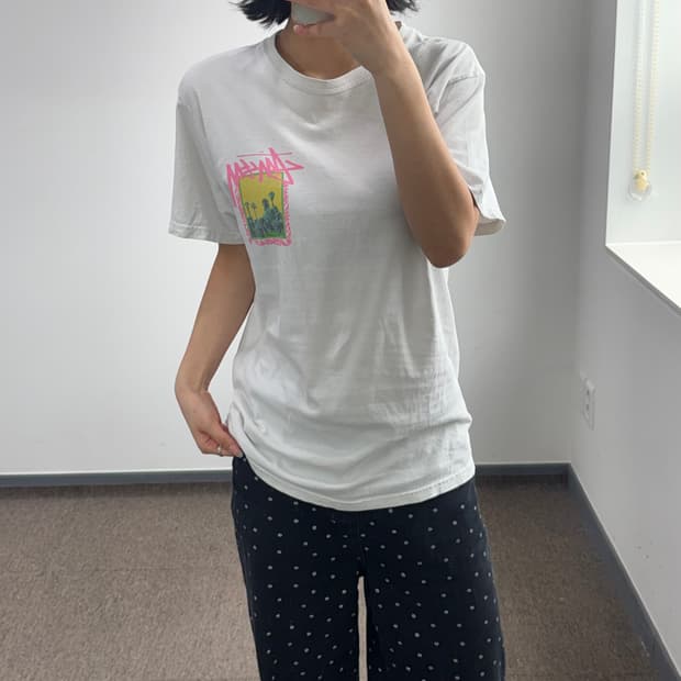 Stussy 스투시 팜 데저트 화이트 반팔