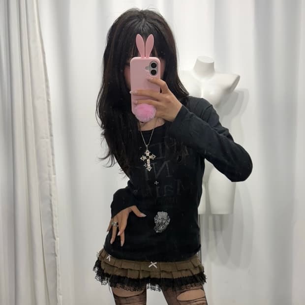 🎸블랙 레터링 프린팅 롱슬리브🎸