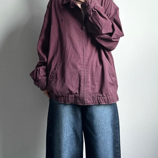 폴로 랄프로렌 포니로고 버건디 워크 해링턴 스윙톱 자켓