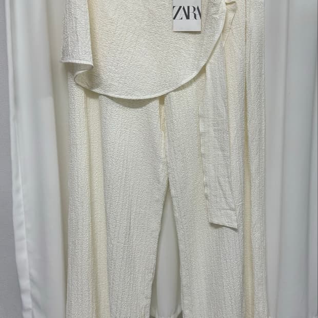 [새상품] ZARA 자라 랩 레이어드 와이드 팬츠 XL 