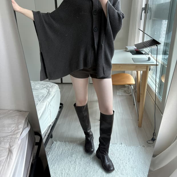 Flowing Charcoal Cape Knit