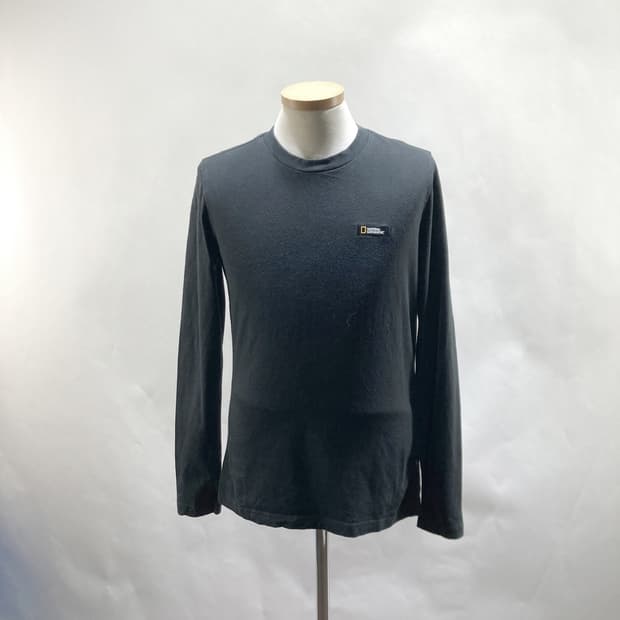 내셔널지오그래픽 남성라운드긴팔티 블랙 S