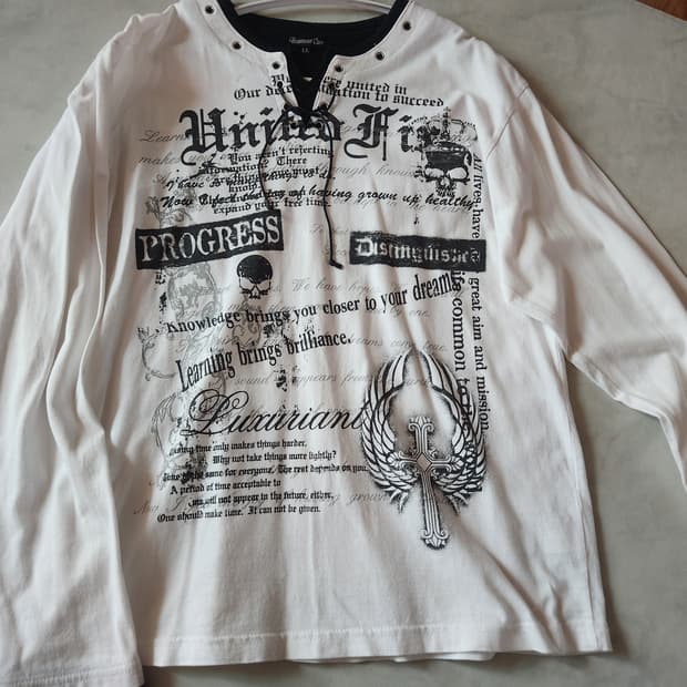 일본 Y2k 펑크 락시크 레이어드 롱슬리브