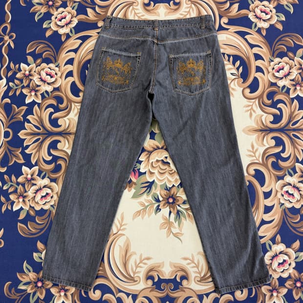 (34) GIORGIO& AMBER 올드스쿨 흑청 데님팬츠