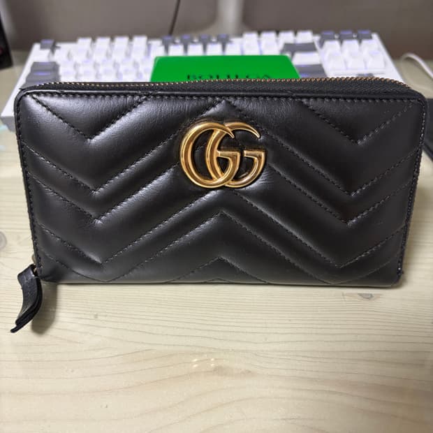 구찌 GG 마몽 마틀라세 집 어라운드 장지갑