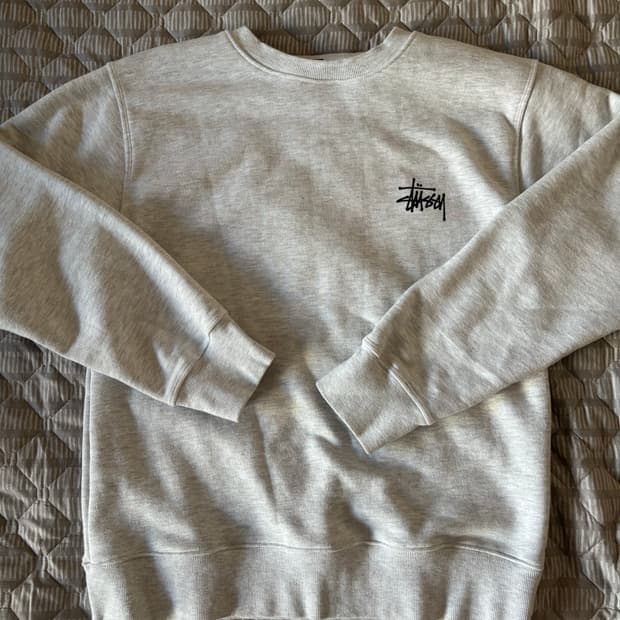 스투시 베이직 스투시 크루넥 애쉬 헤더 L사이즈