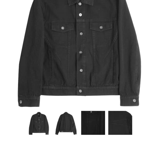 일류 Misaligned denim jacket (Black) 1