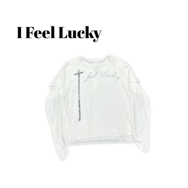 (100)I Feel Lucky 레이어드크로스슬리브