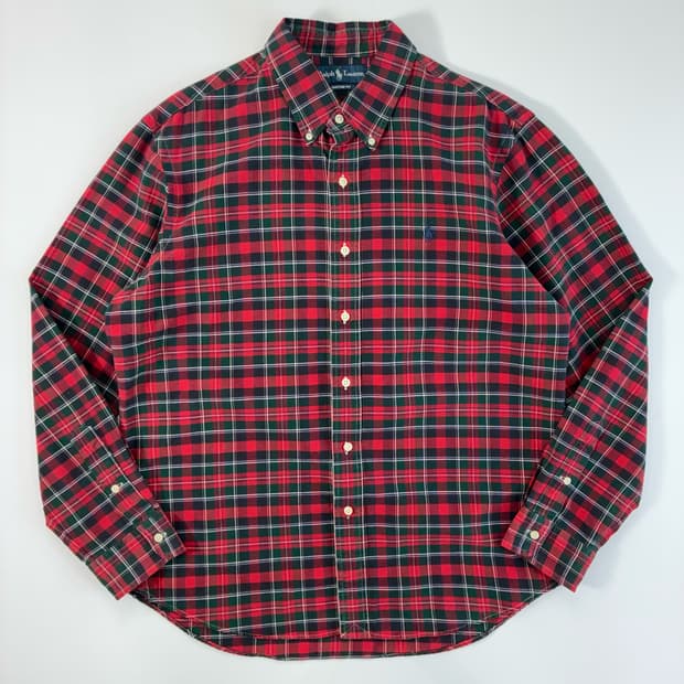 Polo  폴로 랄프로렌 자수 코튼 타탄체크 셔츠 