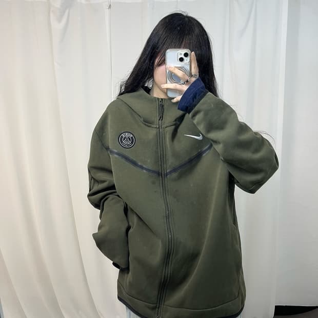 Nike Khaki Tech Pack PSG Hoodie Zip-up  