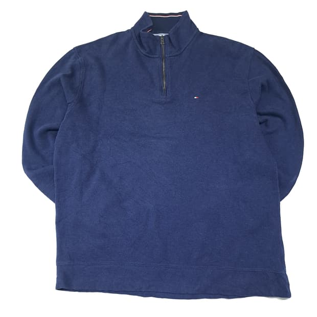 CL824 2XL 타미힐피거 00s 하프집업 네이비 니트 스웨터