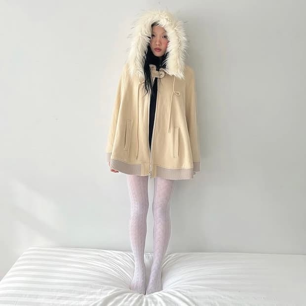 shop faerie ear hood fur cape (cream)