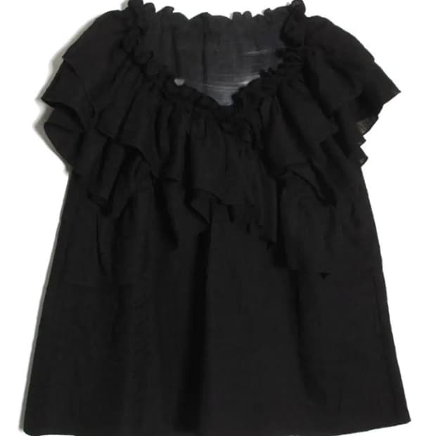 빈티지 블랙페어리 고딕 프릴 블라우스