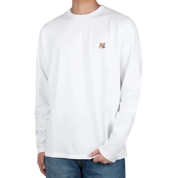 🦊[정품/새상품]메종키츠네 폭스 패치 화이트 롱슬리브🦊
