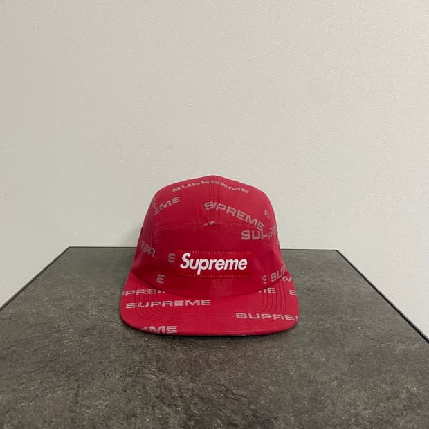 (OS) 슈프림 박스로고 캠프캡 모자 자카드 레드