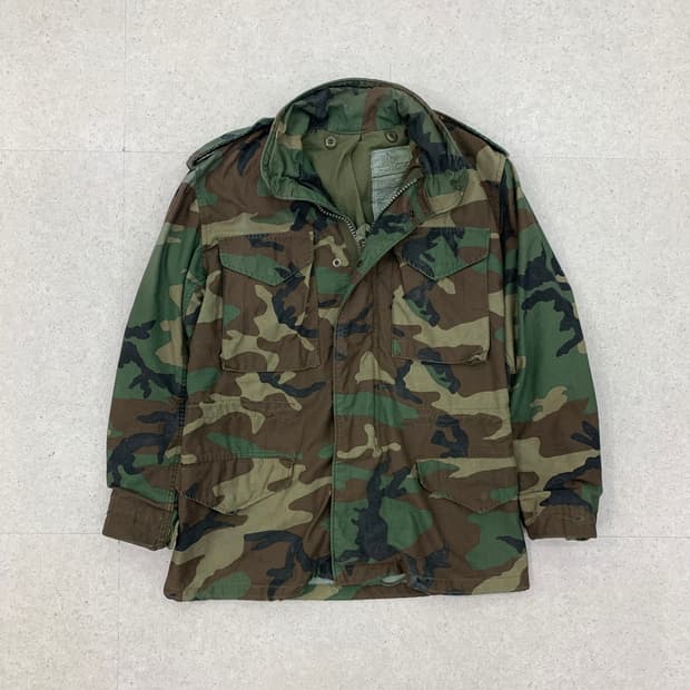80s 알파 인더스트리 M-65 우드랜드 필드 자켓
