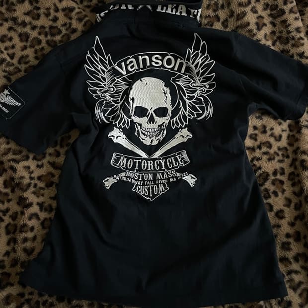 Vanson 벤슨 카라티 해골 skull punk