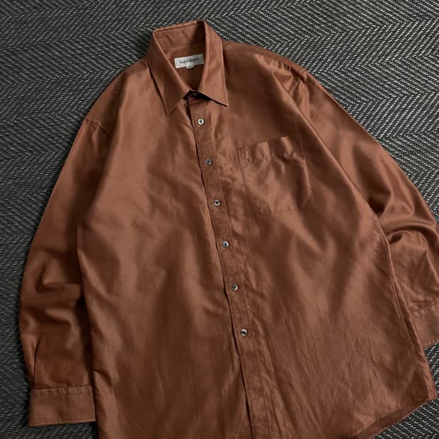 90s 입생로랑 아카이브 자수로고 셔츠y 3895