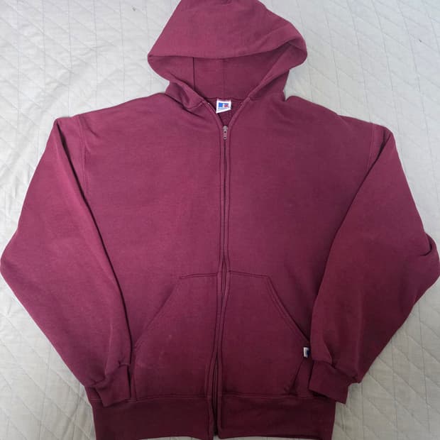 [L] 90s 빈티지 러셀 애슬레틱 후드집업 퍼플/버건디/레드