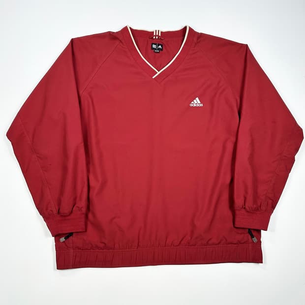 아디다스 재팬 올드스쿨 빈티지 오버핏 웜업 버건디 레드 2XL