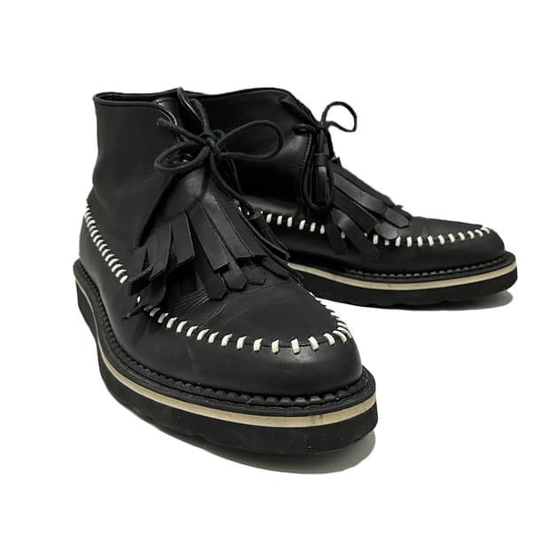 블랙 프린지 태슬 부츠