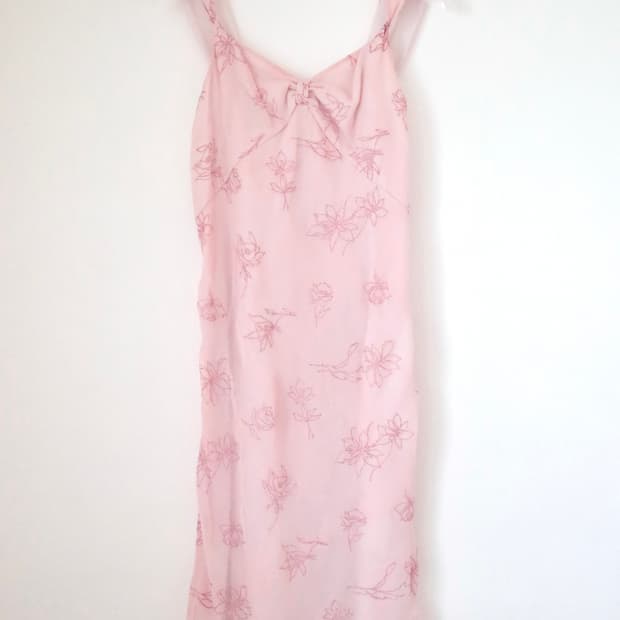 wndress 빈티지 쉬폰 리본 드레스