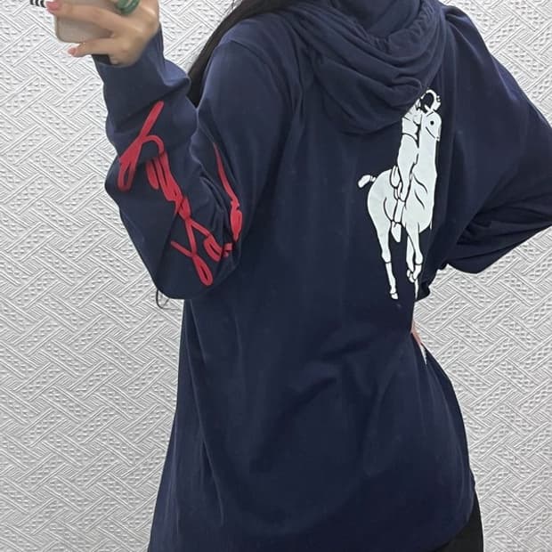 폴로 랄프로렌 올드스쿨 펑크 여리핏 빅로고 후드티 XL C10673