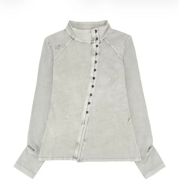 (W) 미스치프 워시드 저지 셔츠 라이트 베이지 S