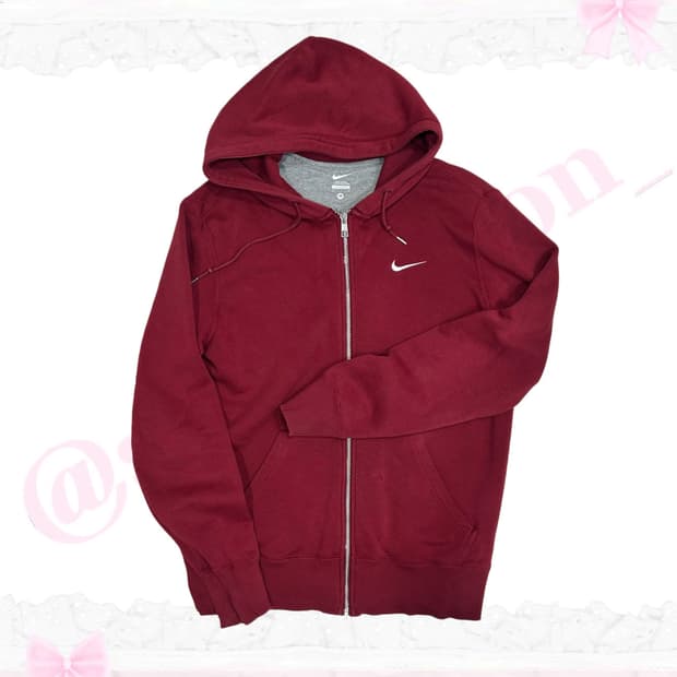 나이키 버건디 기본 후드집업