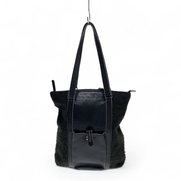 장폴고티에 가죽 울니트 토트백