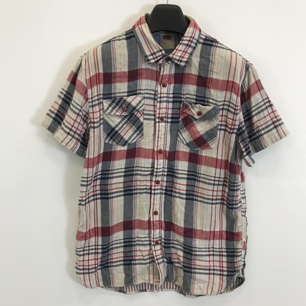 리바이스 LEVIS 웨스턴 체크 하프셔츠 [L]