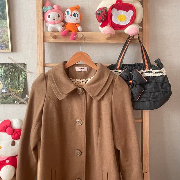 모리걸 빈티지 티티앤코 titty&co 더블카라 베이지 코트 🤎💛