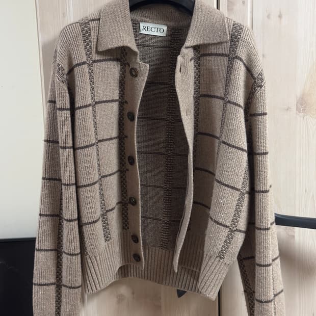 렉토 25FW 자카드 가디건 S