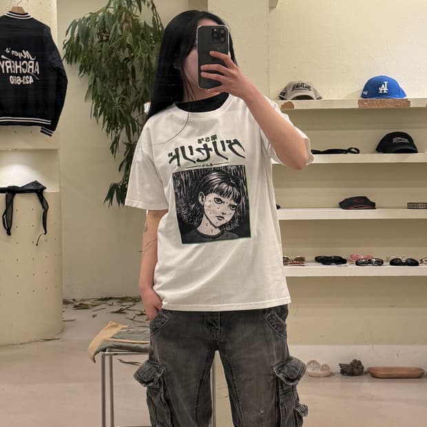 이토 준지 ‘그리세리드(グリセリド)’ 프린트 반팔 티셔츠 U444