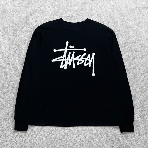 스투시 Stussy 베이직 로고 롱슬리브 블랙