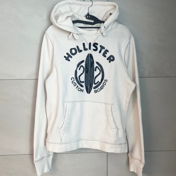 극희귀 홀리스터 스펠로고 화이트 후드티 (S)
