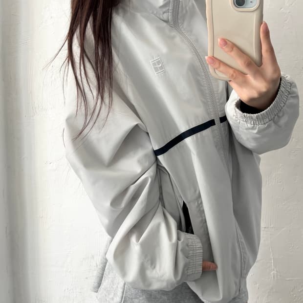 Nike 나이키 테니스로고 실버 바람막이 자켓