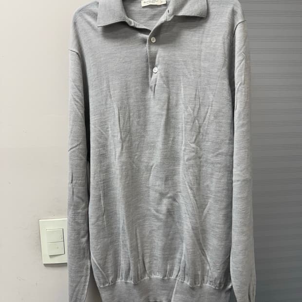 수트 서플라이 메리노 울 폴로 슬리브 니트 L 라이트 그레이