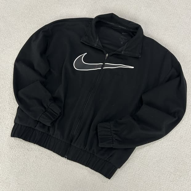 나이키 블랙 스우시 집업 자켓 m