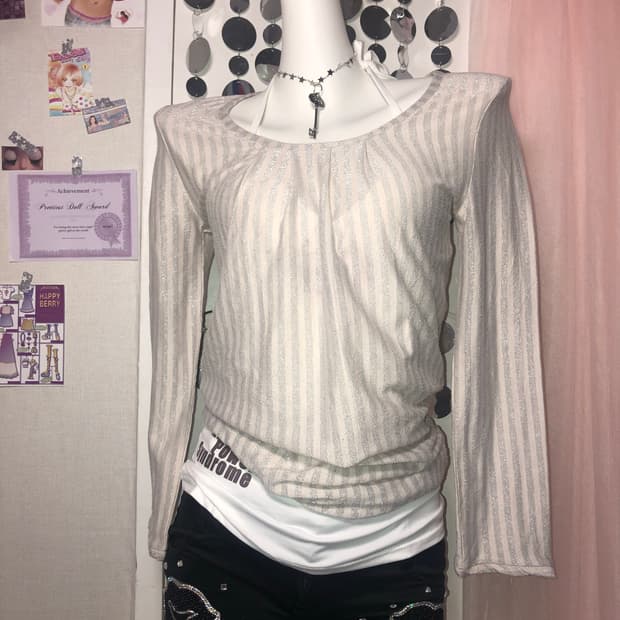 silver stripe top/ops