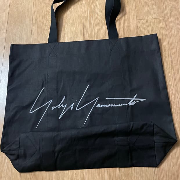 요지 야마모토 블랙 코튼 토트백(새상품)