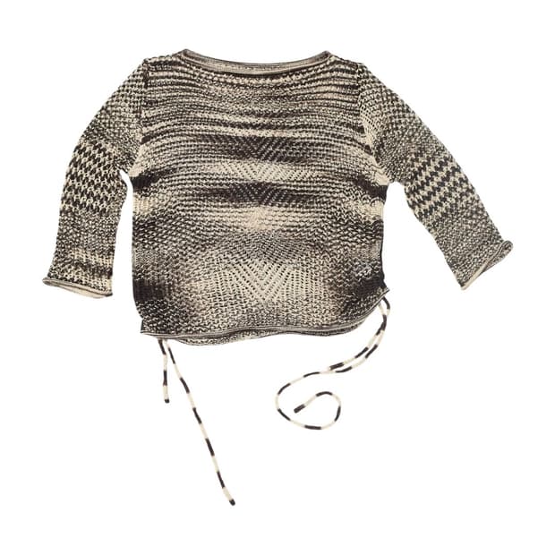 BEL PORTE 벨포르테 에스닉 그라데이션 크롭 펀칭 니트 (M)