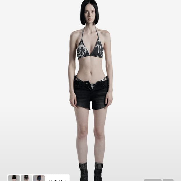 Odor Vintage raw shorts in black 1사이즈