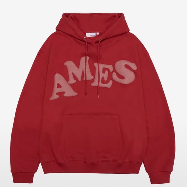 아메스 ames 로고 후드티 레드 S 사이즈