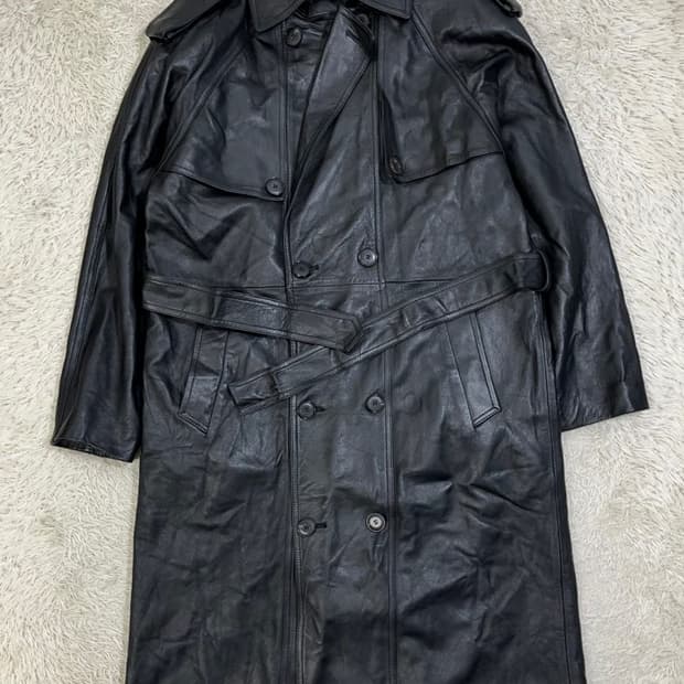 빈티지 양가죽 더블 롱 코트/#2750